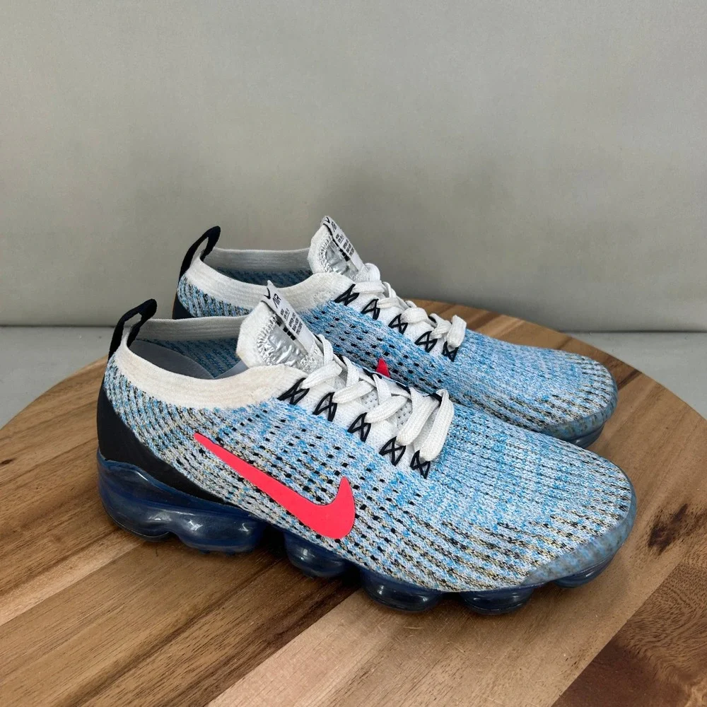 Nike Air VaporMax Flyknit 3 Blue White Pink AJ6900-106 Mens 7 Womens 8.5